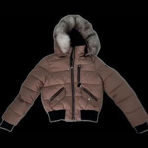 Noize Women's Bomber Jacket in Brown with Black Accents